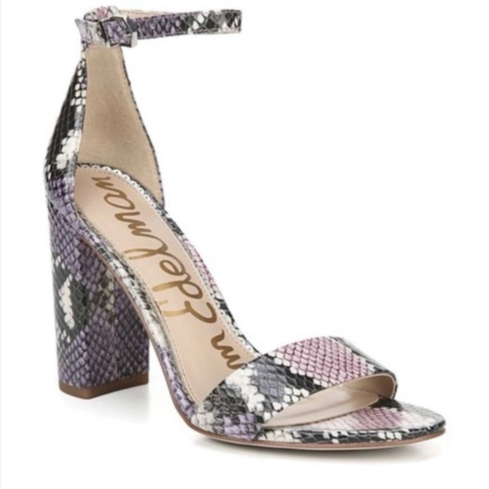 Sam Edelman Purple and Black Heels with Block Heel